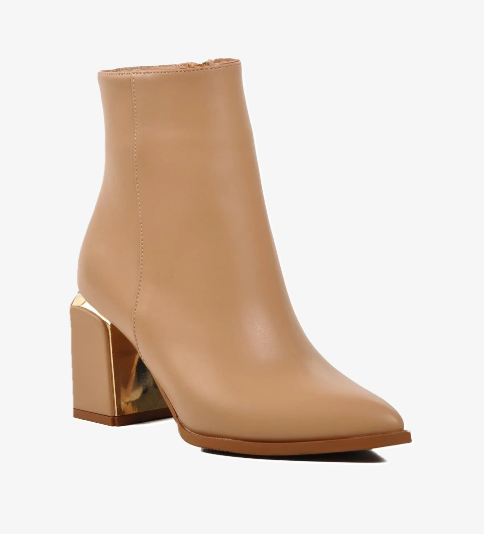 248025 Nude İçi Kürklü Kadın Topuklu Bot - Görsel 1