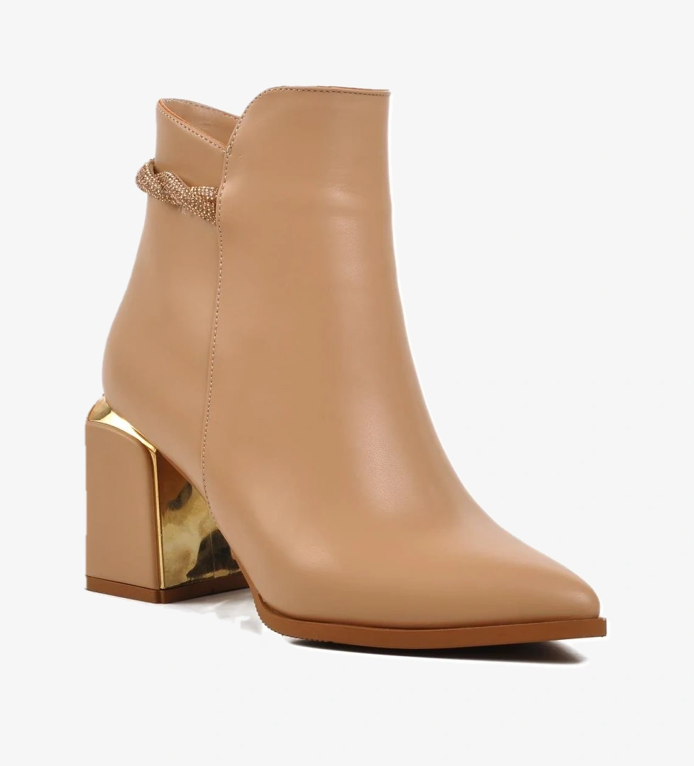 248029 Nude İçi Polarlı Kadın Topuklu Bot - Görsel 1