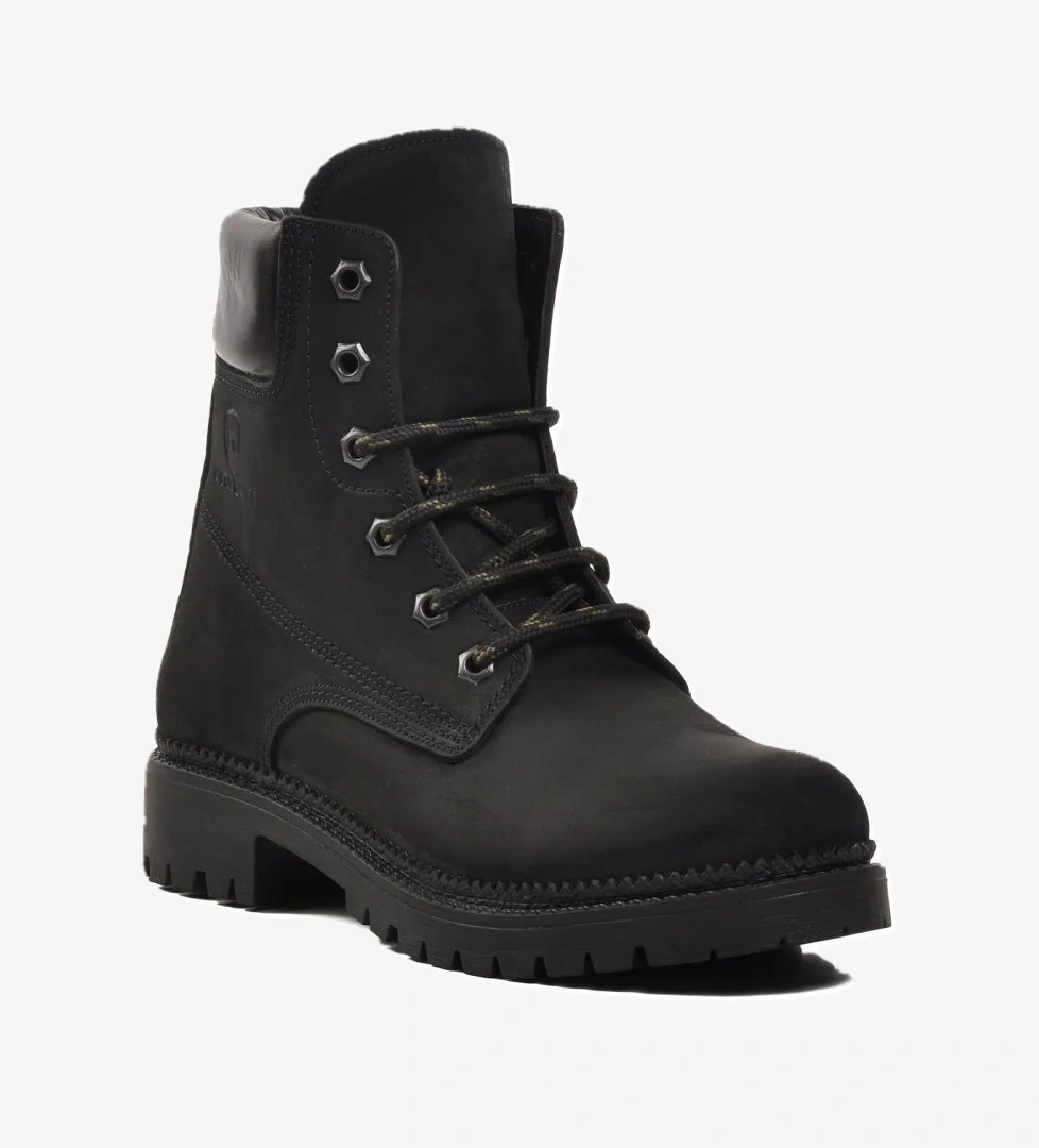 90001-9 Siyah Nubuk İçi Polarlı Hakiki Deri Unisex Bot