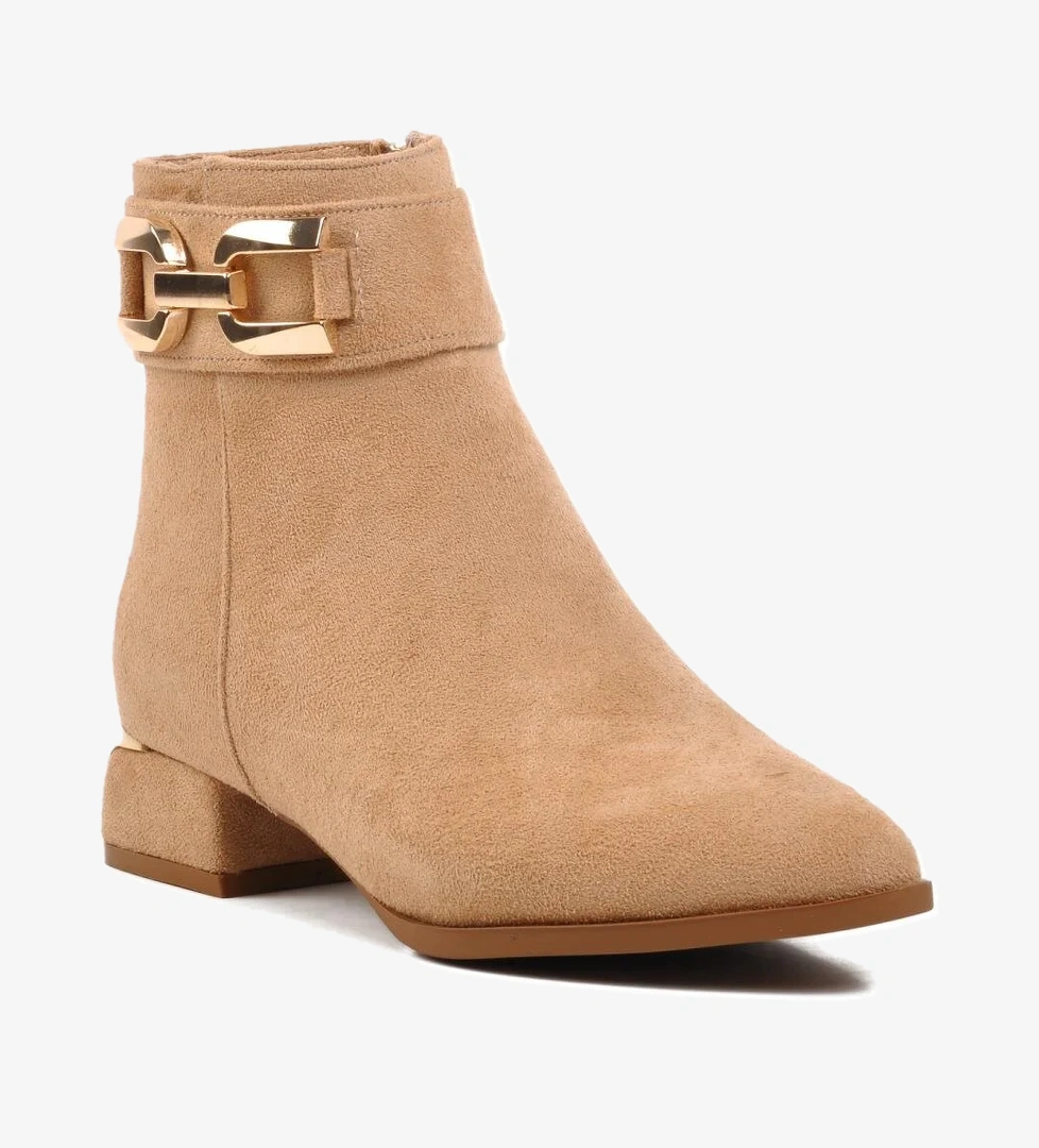 248035 Bej Süet İçi Polarlı Kadın Bot