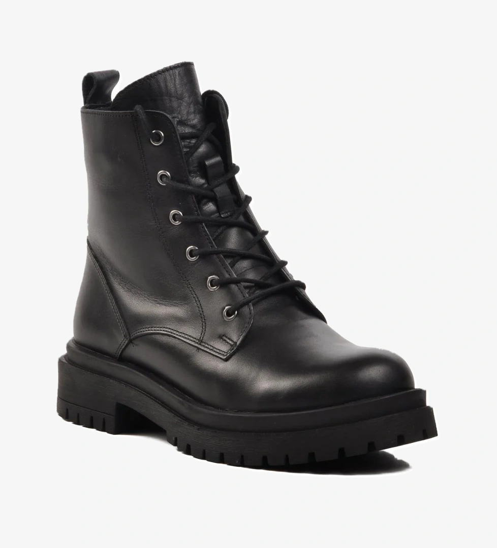 22900 Siyah Hakiki Deri Kadın Bot - Görsel 1