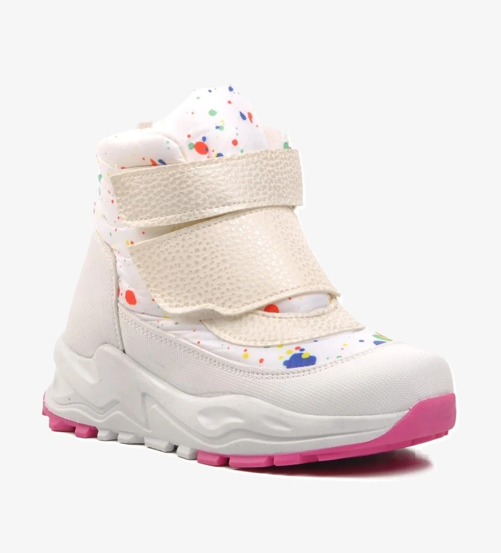 Fy223-P Beyaz İçi Polarlı Çocuk Kar Botu - Görsel 1