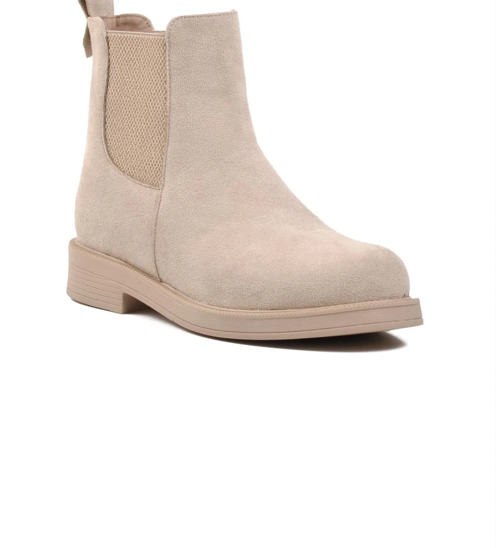 284053 Bej Süet İçi Polarlı Kadın Chelsea Bot - Görsel 1