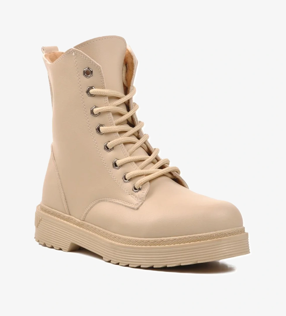 525316 Bej İçi Kürklü Kadın Postal Bot