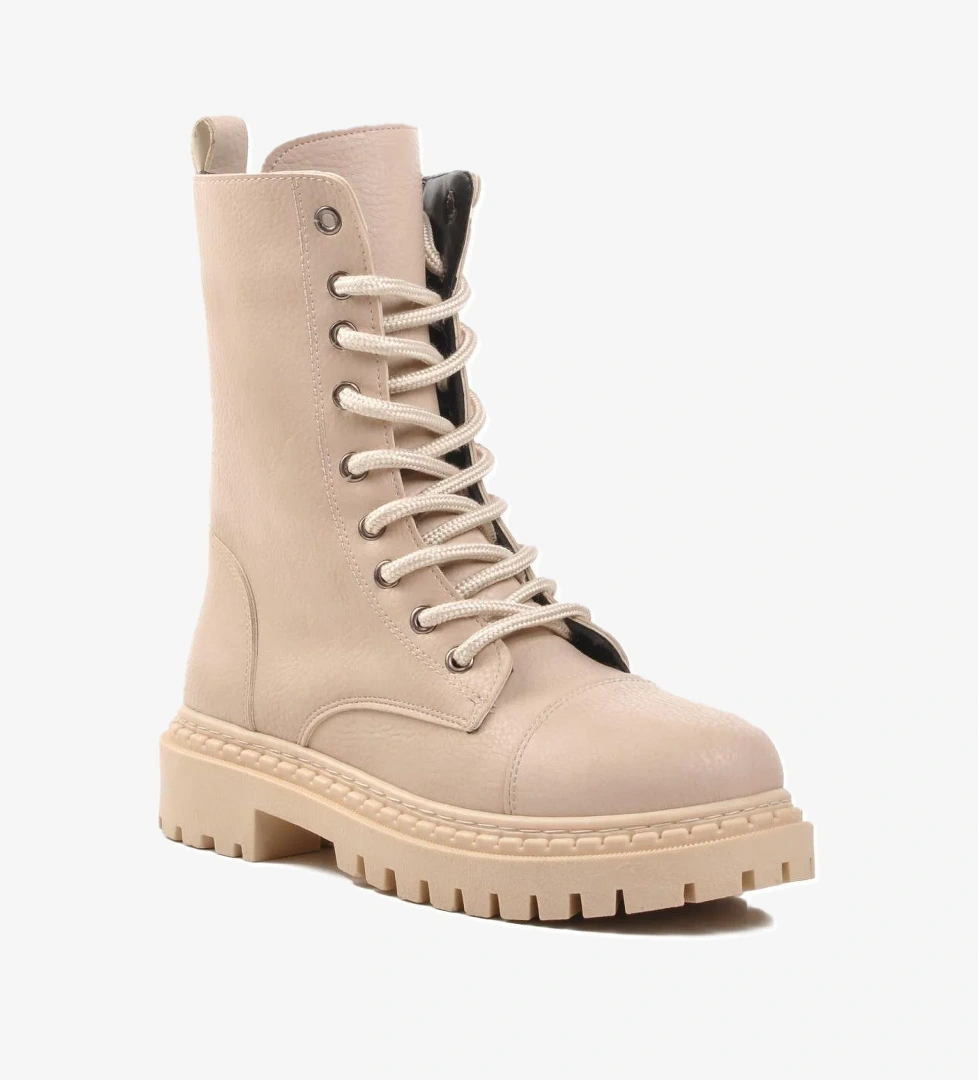 335124 Bej Süet İçi Polarlı Kadın Postal Bot