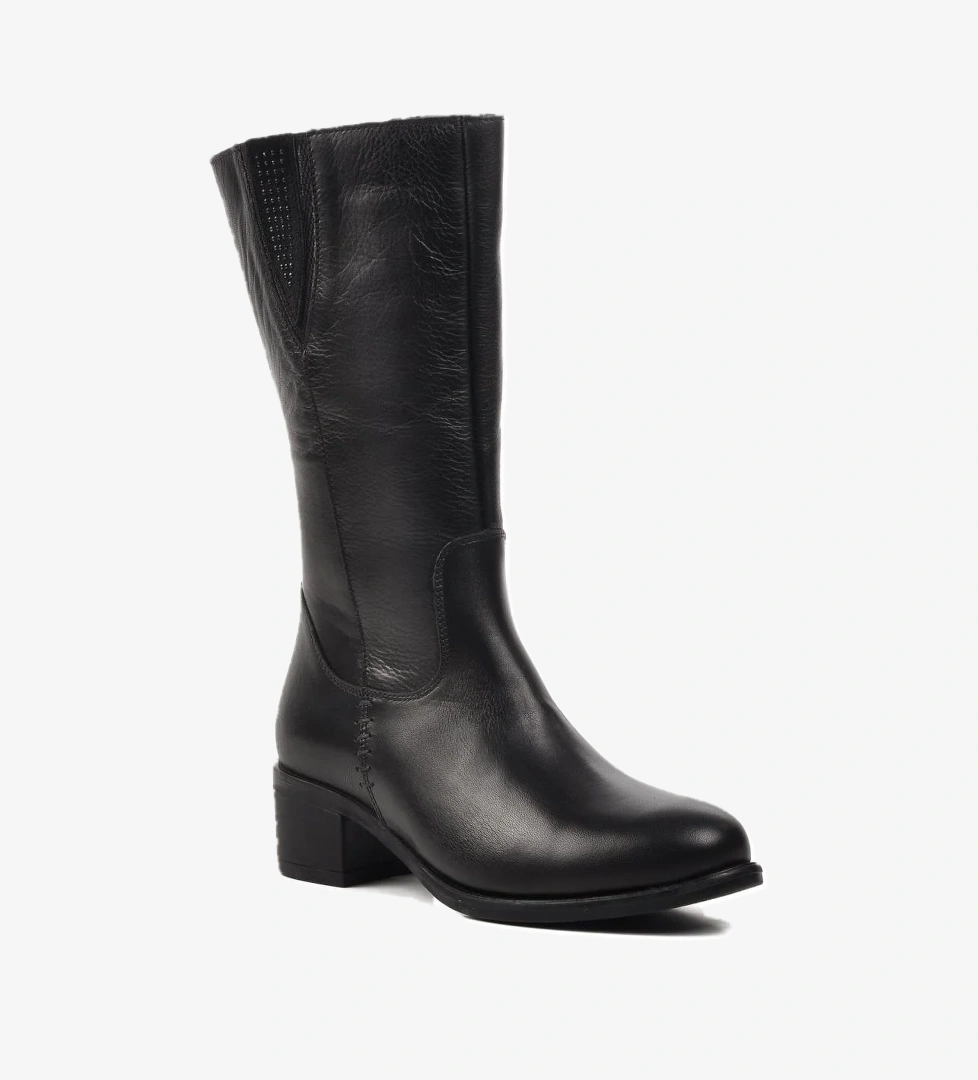 9289 Siyah İçi Polarlı Hakiki Deri Kadın Çizme