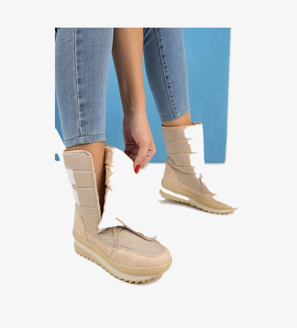 Felya Garantili Kadın İçi Kürklü Cırtlı Yağmur Ve Kar Botu