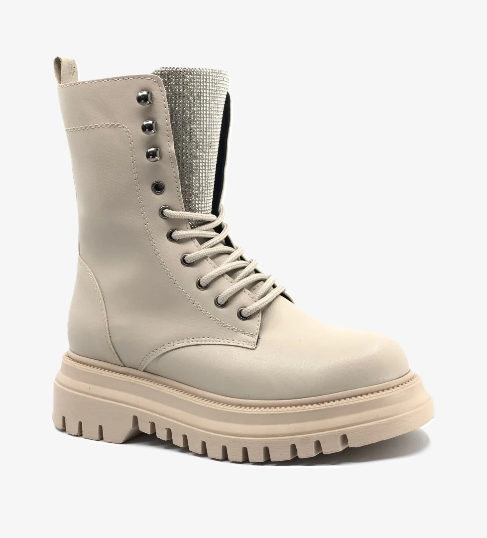 Kalın ve Yüksek Taban Dili Taşlı Günlük Bot Kadın Postal Bot - Görsel 1