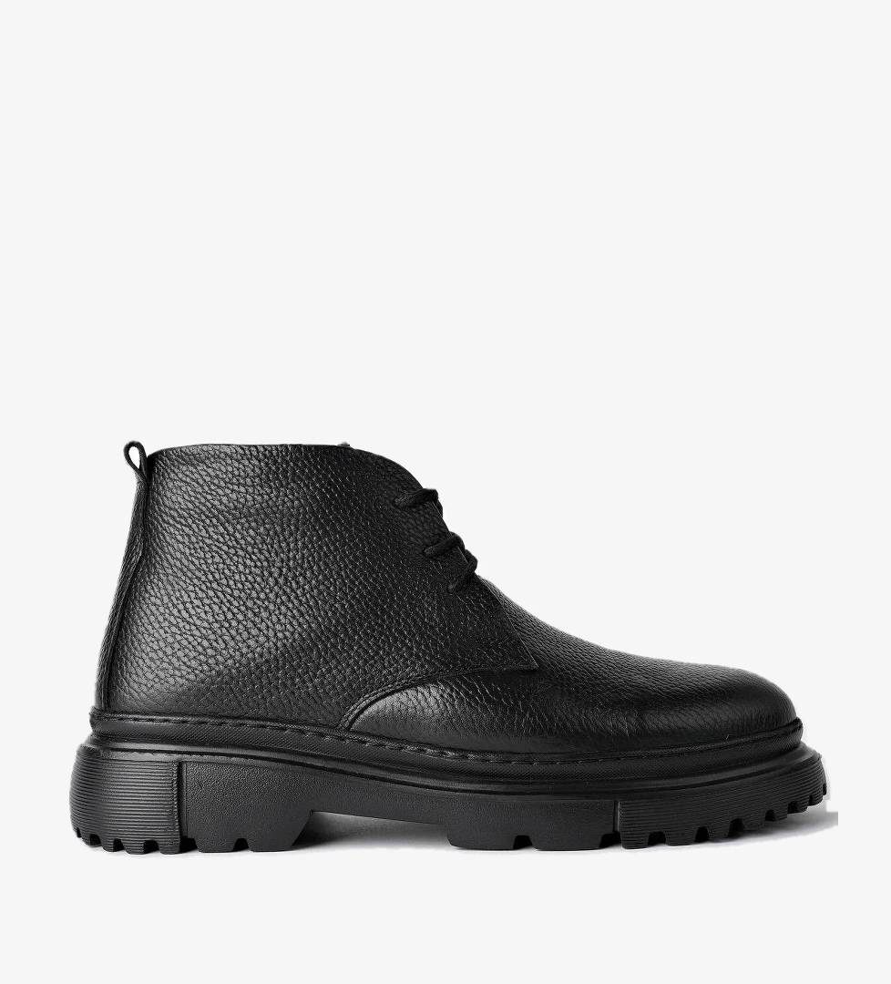 FODEN Garantili Hakiki Deri Fermuarlı İçi Kürklü Eva Taban Erkek Kışlık Chelsea Bot - Görsel 1