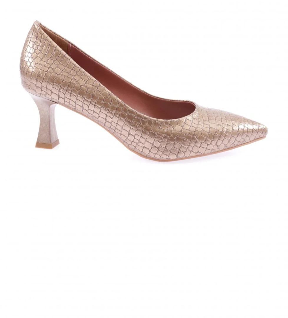 320 Sivri Burun Parmak Dekolteli Uzun Topuklu Ayakkabi - Görsel 1