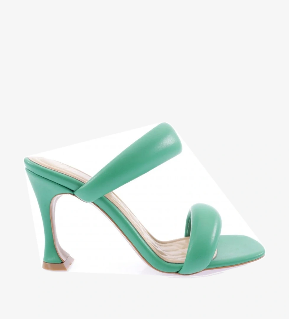 8037-23Y Kadin Çift Atmali Topuklu Terlik - Görsel 1