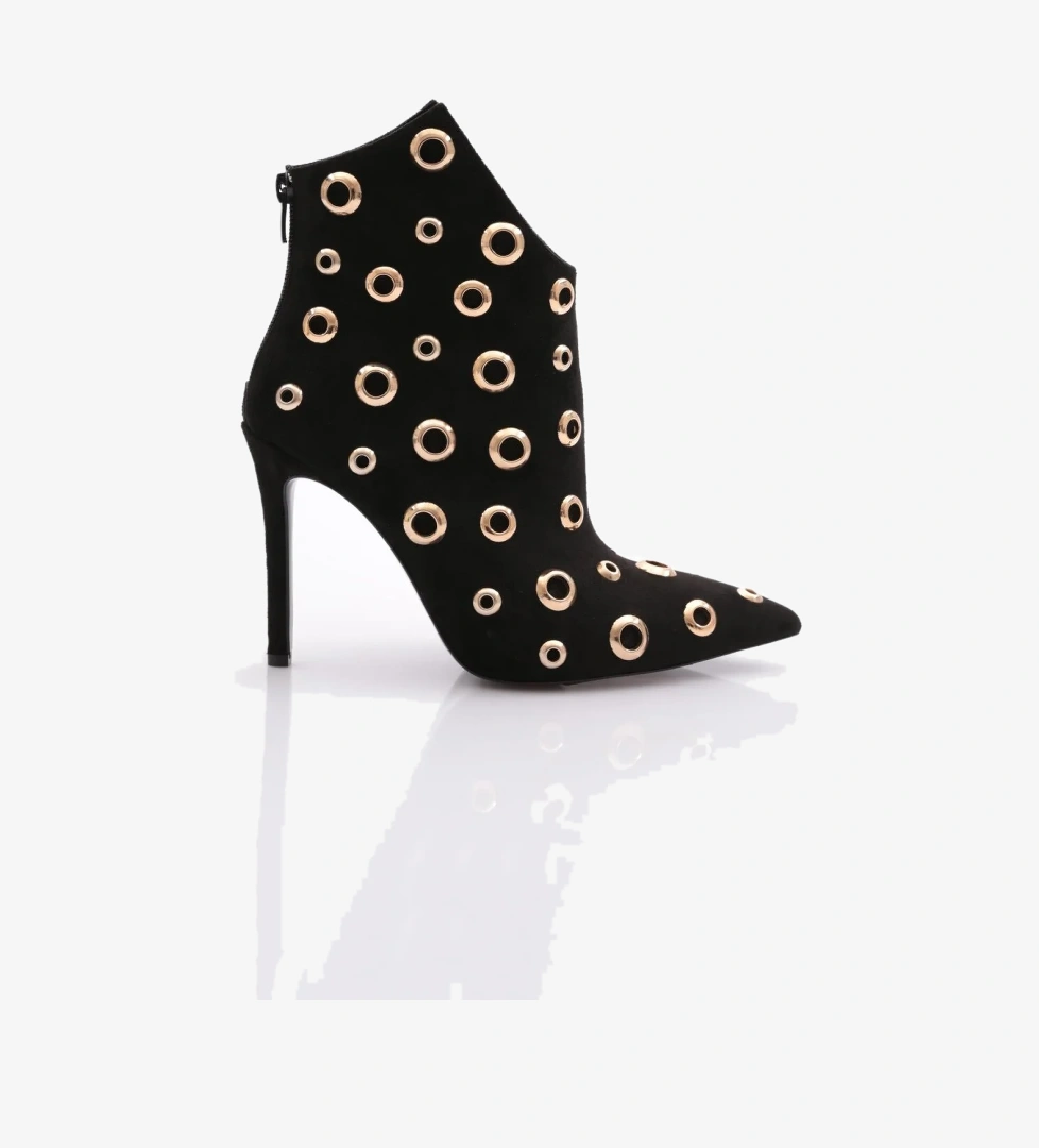 1122 Kadin Çember Desenli Topuklu Bot - Görsel 1