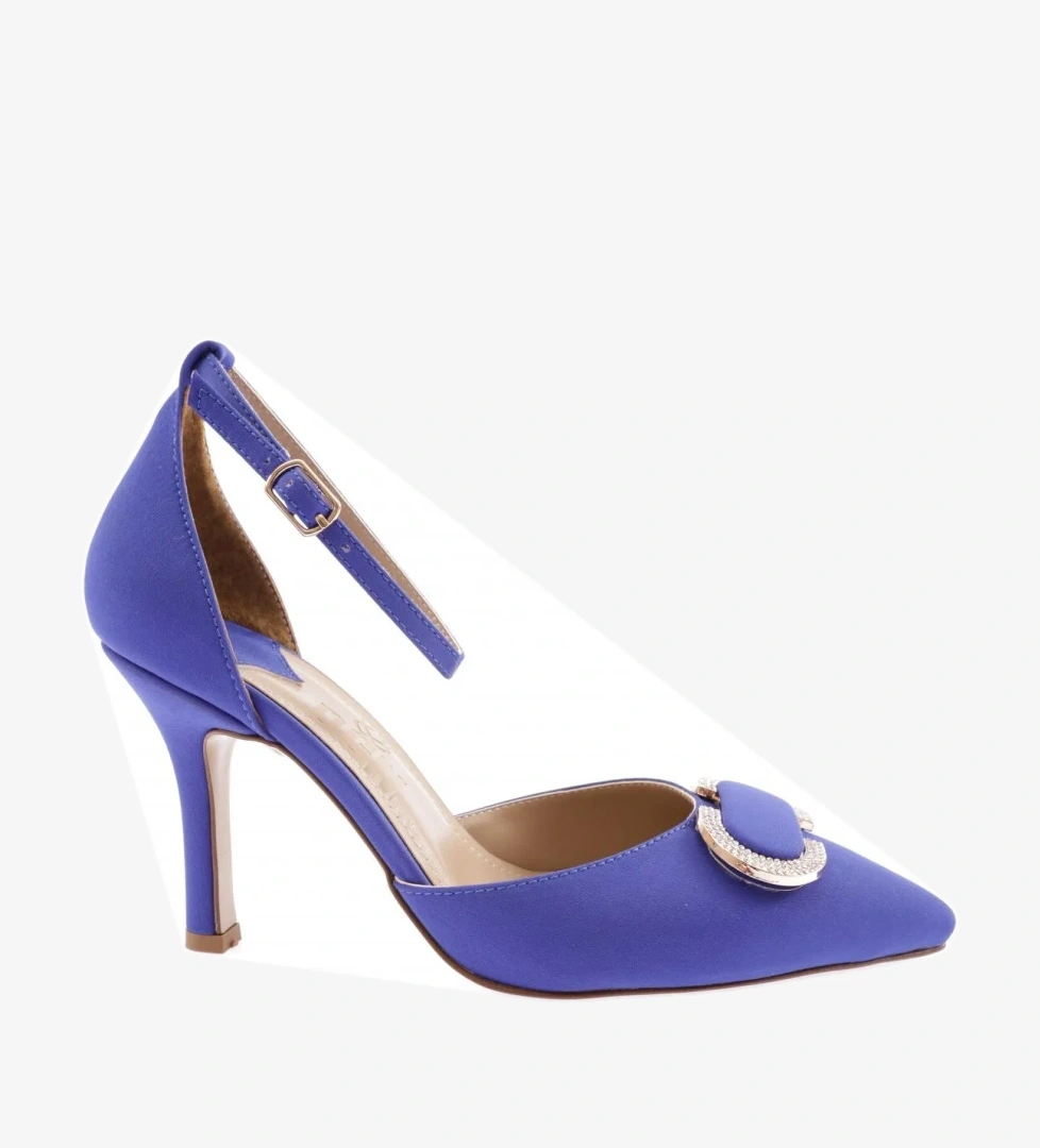 2000-23Y Kadin Bilekten Bağli Kristal Tokali İnce Topuklu Ayakkabi