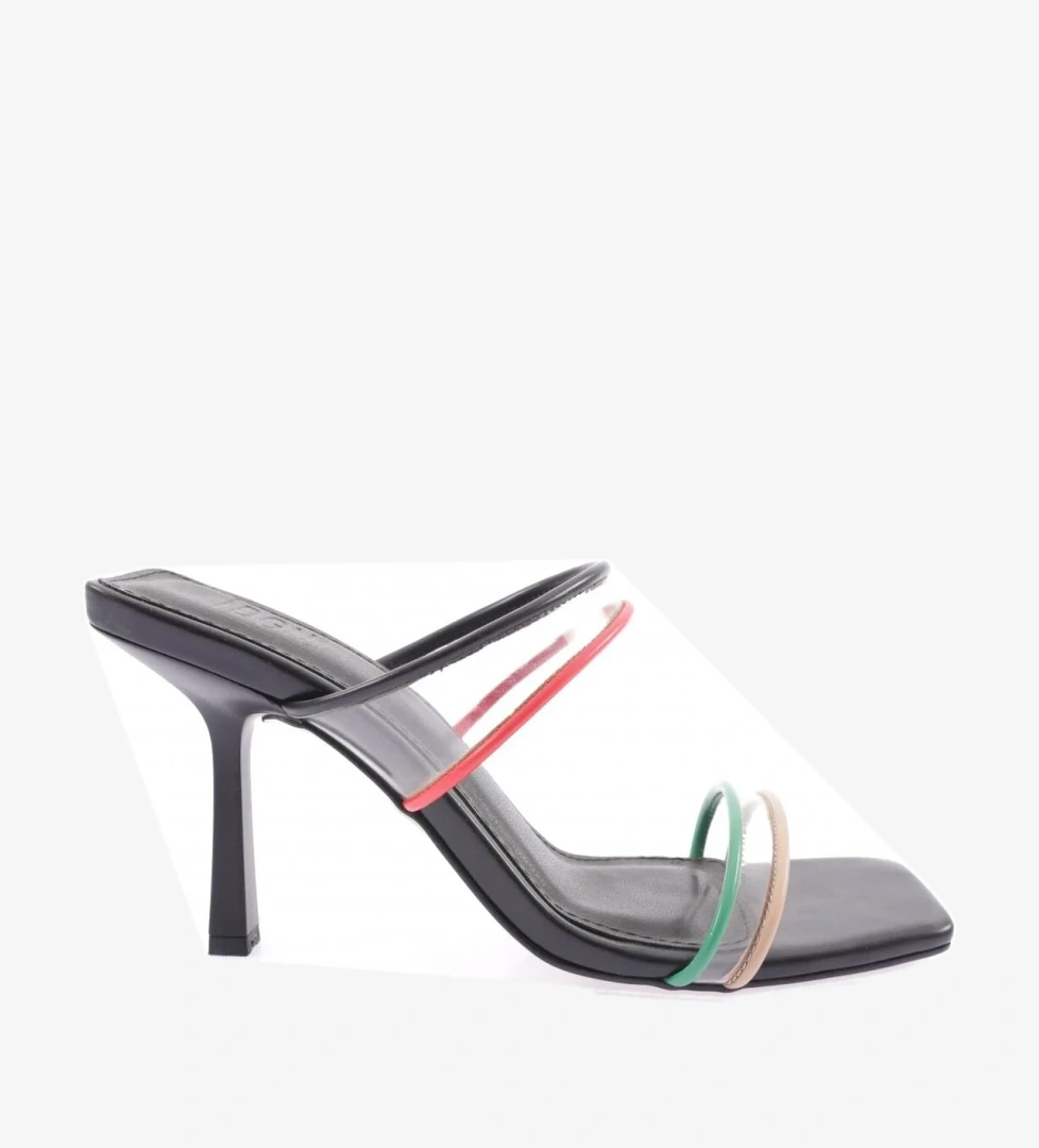 Dgn 8060-22Y Kadin Köşeli Burun Bant Detayli Topuklu Sandalet model görseli