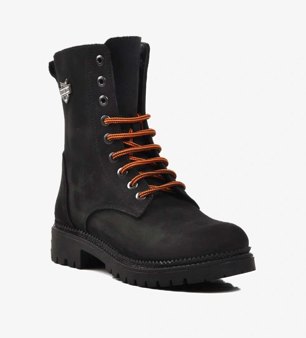 90006-9 Siyah Nubuk İçi Polarlı Hakiki Deri Unisex Bot - Görsel 1