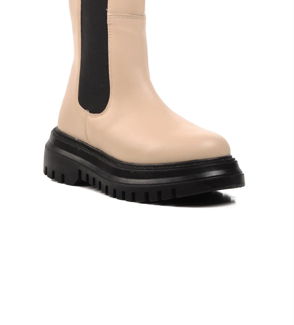 Mariet Ekru İçi Polarlı Kadın Bot - Görsel 1