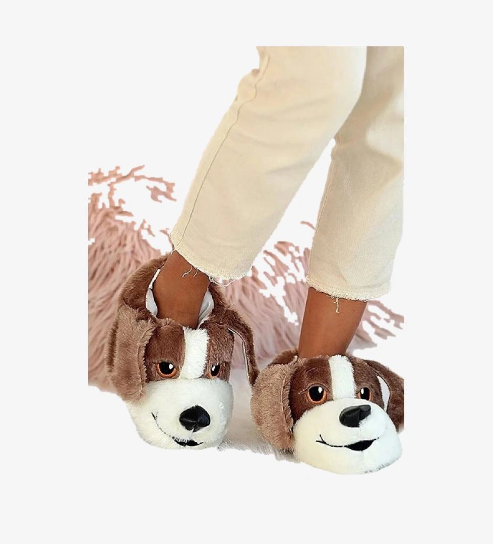 Kocamanlar Sevimli Köpek Figürlü Unisex Hayvanlı Panduf model görseli