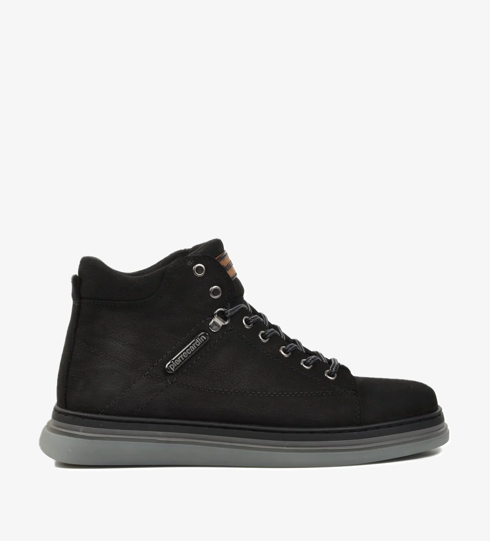 1361654-24K Siyah Nubuk Hakiki Deri Erkek Bot