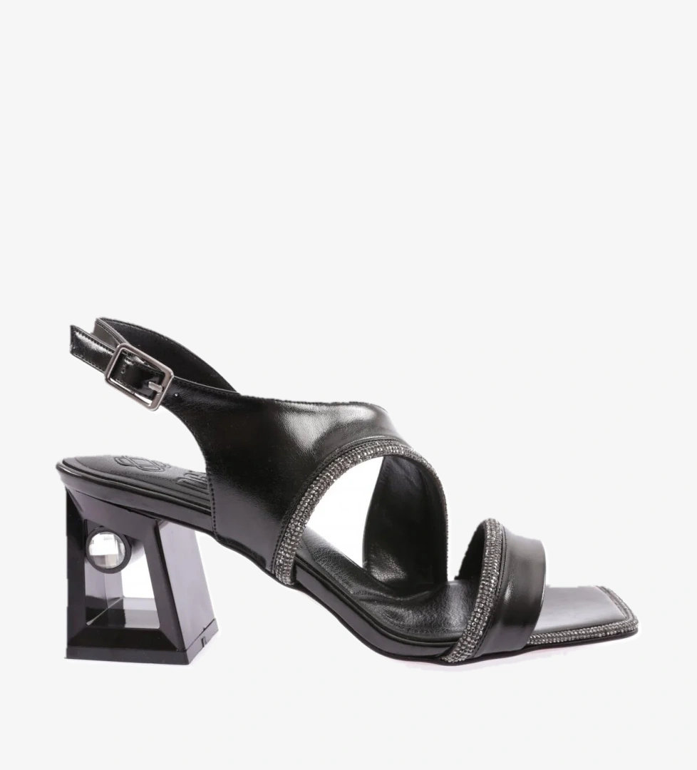 619-23Y Kadin Kristal Taşli Topuklu Sandalet