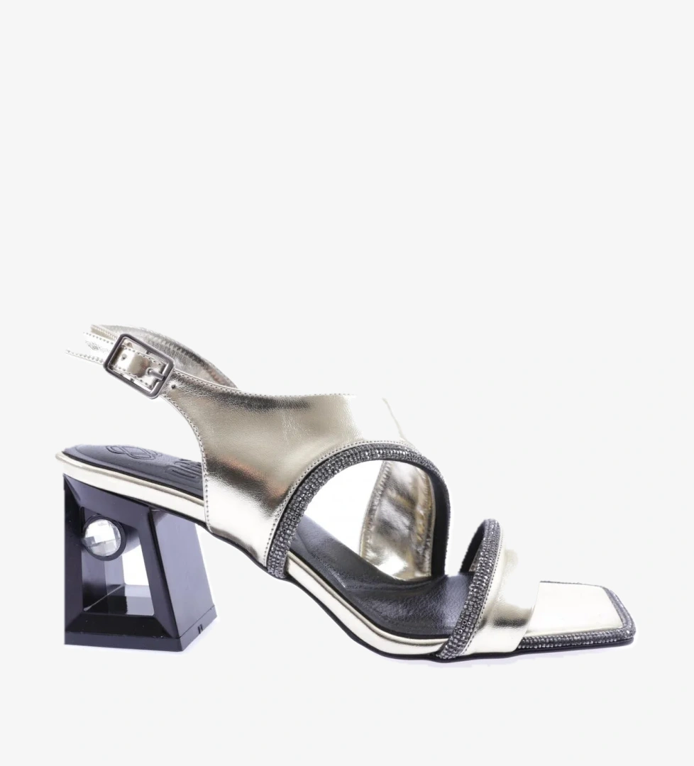 619-23Y Kadin Kristal Taşli Topuklu Sandalet