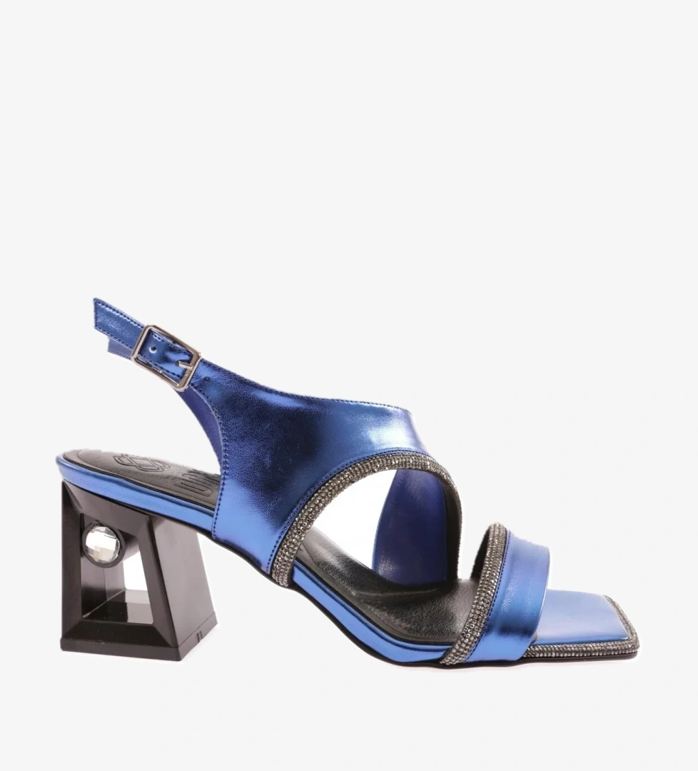 619-23Y Kadin Kristal Taşli Topuklu Sandalet