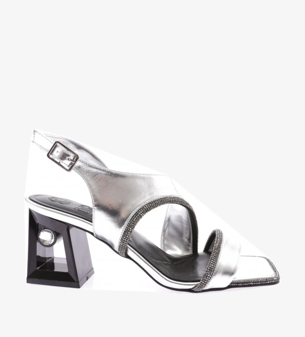 619-23Y Kadin Kristal Taşli Topuklu Sandalet