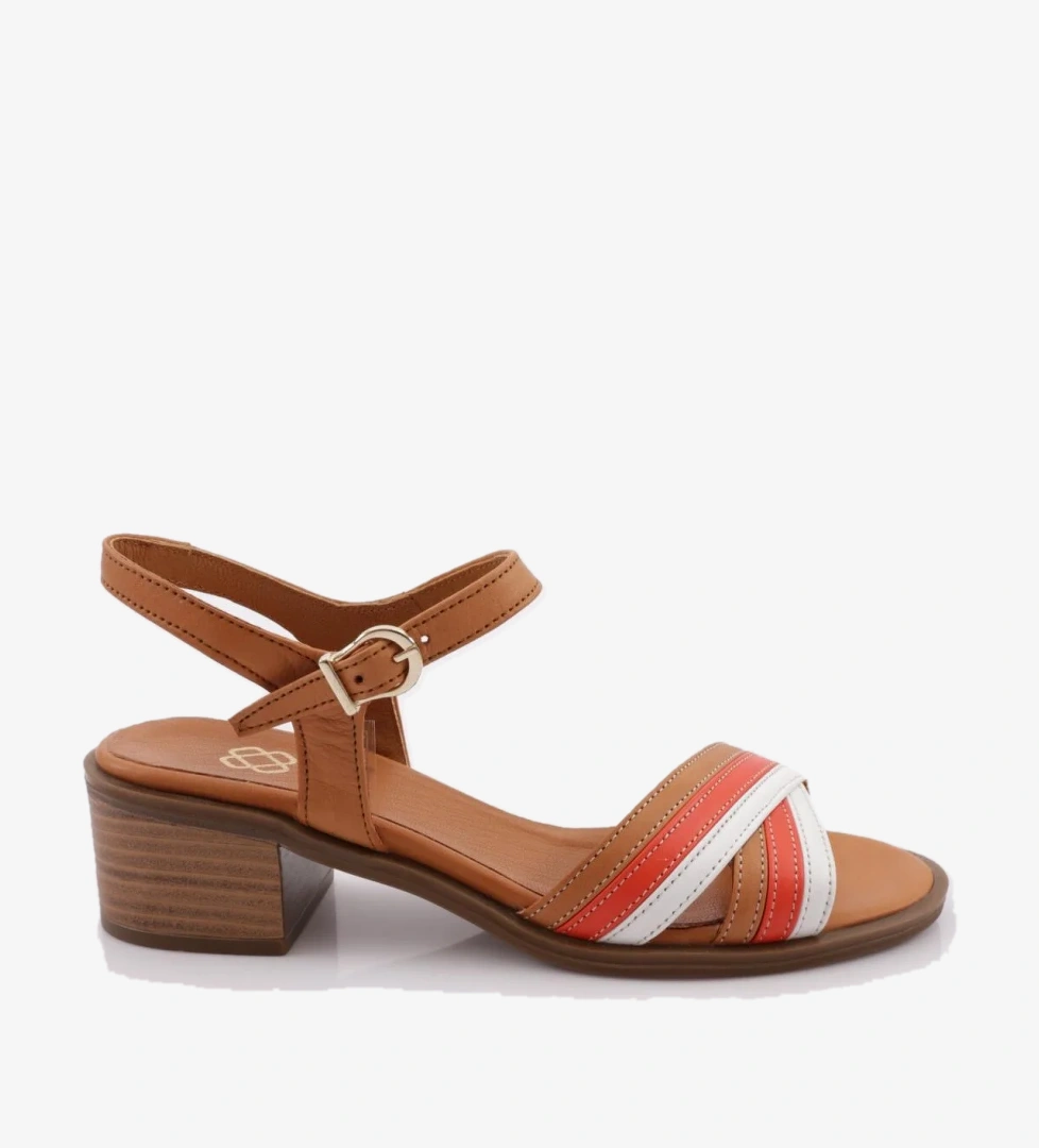 695 Kadin Çapraz Bantli Bilekten Bağlamali Alçak Topuklu Sandalet