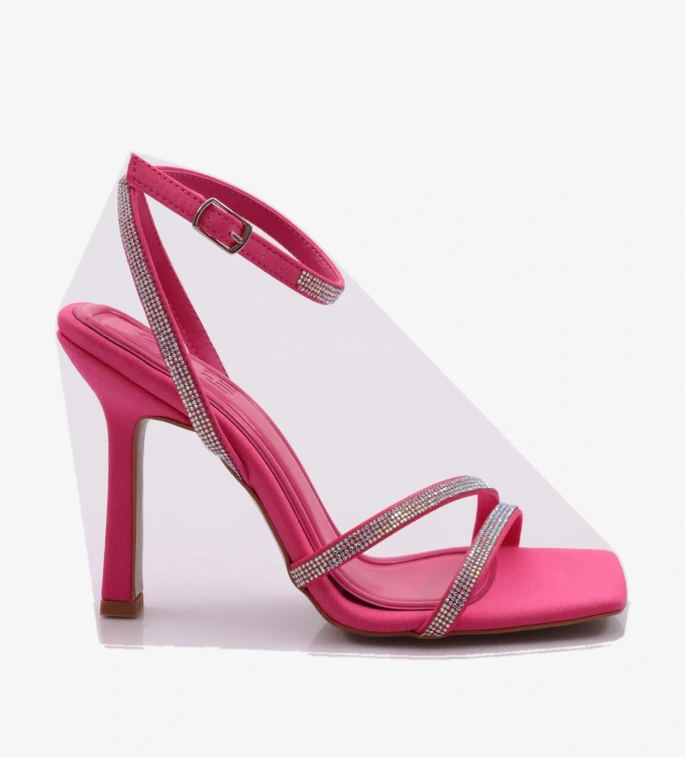 2026 Kadin Silver Taşli Bilekten Kemer Bağlamali Topuklu Sandalet