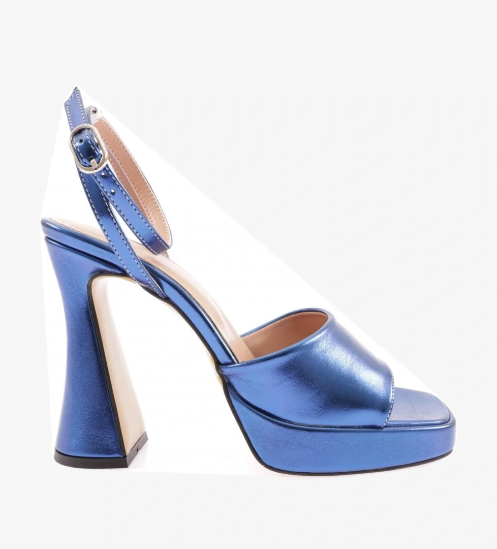 3587-23Y Kadin Kristal Kalin Bantli Kalin Topuklu Sandalet