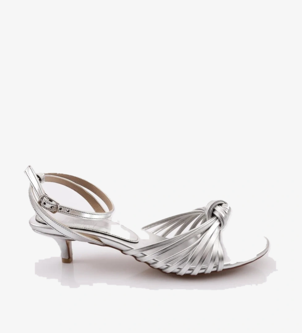 4320 Kadin Kisa Topuk Bilekten Bağlama Sandalet - Görsel 1