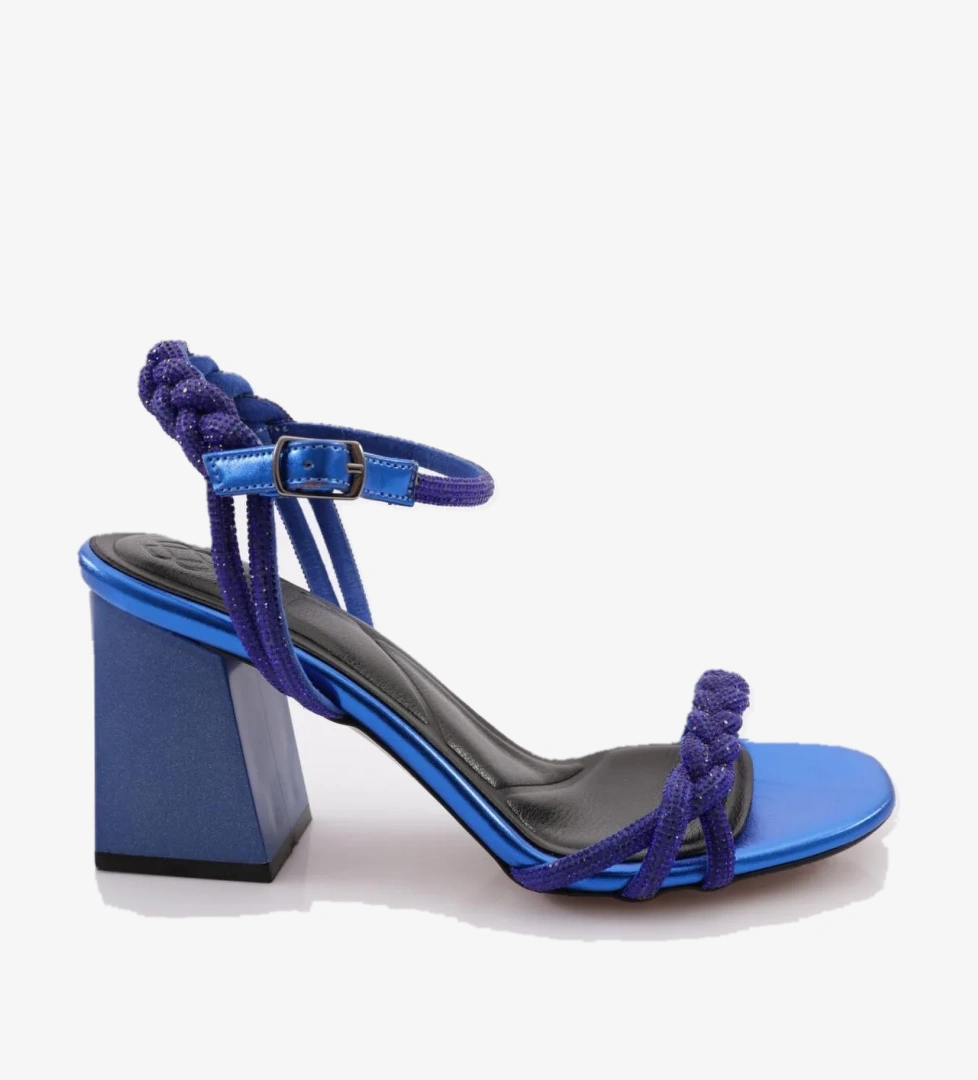 806 Kadin Silver Taş Burgulu Topuklu Sandalet - Görsel 1