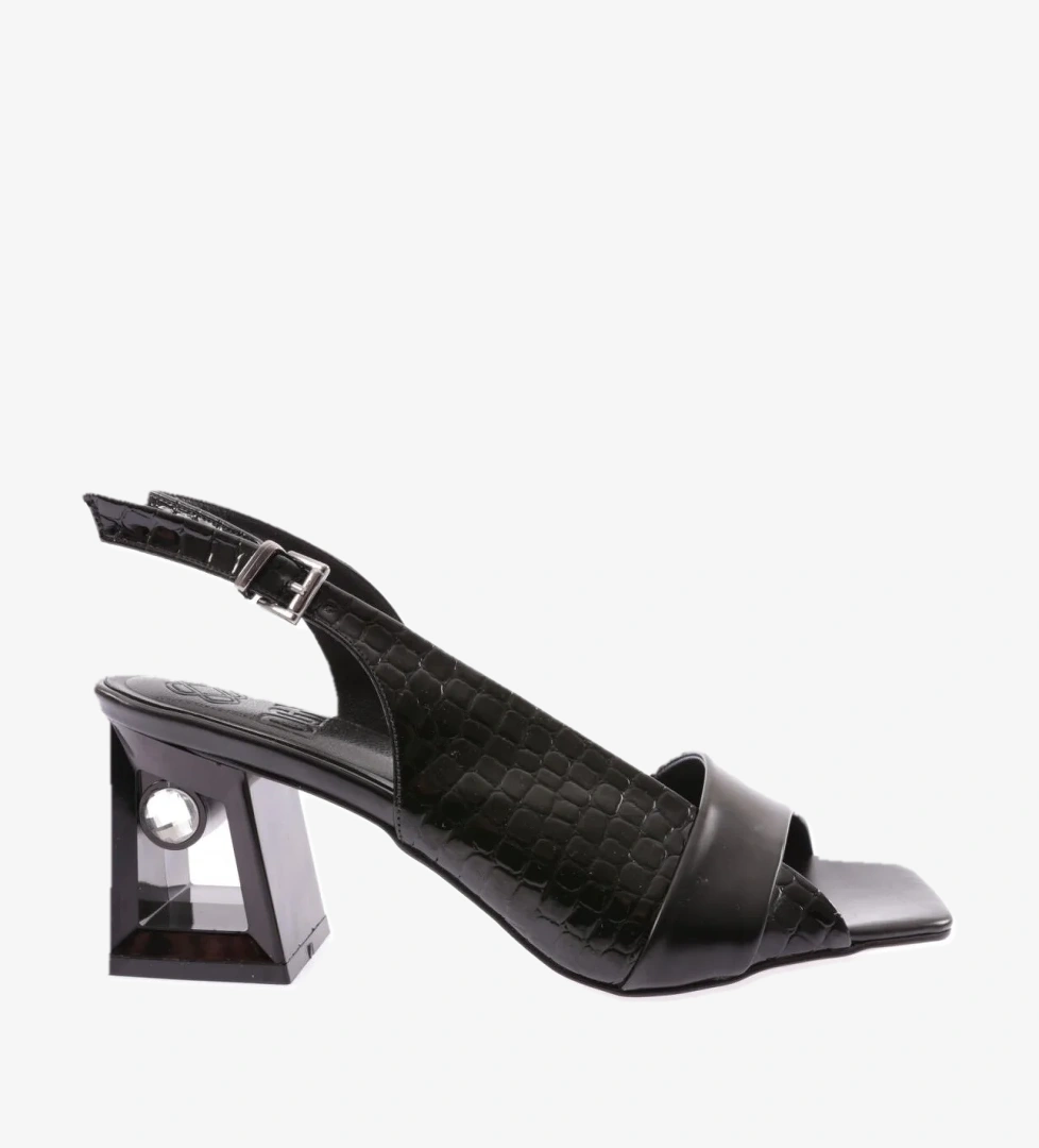 612-23Y Kadin Bantli Topuklu Sandalet - Görsel 1