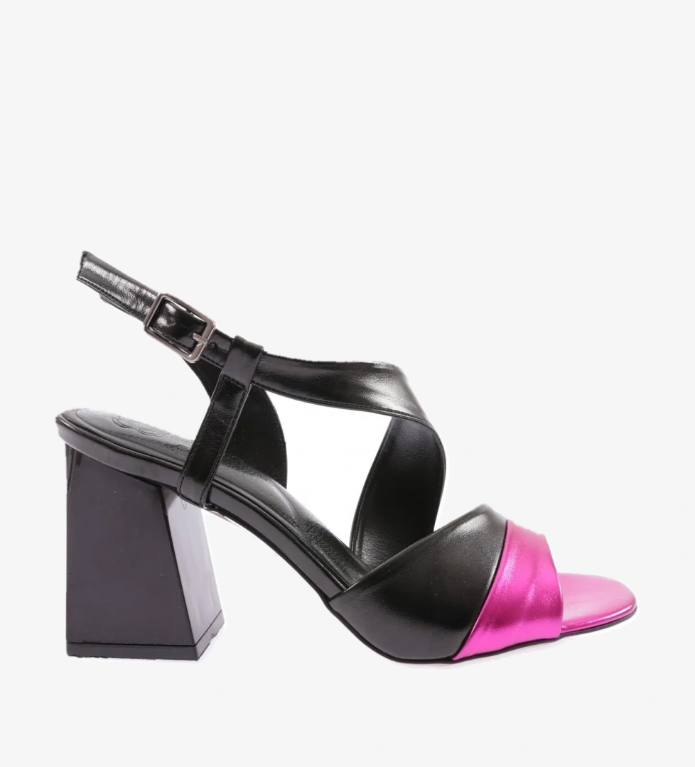 888-23Y Kadin Çapraz Bantli Topuklu Sandalet - Görsel 1