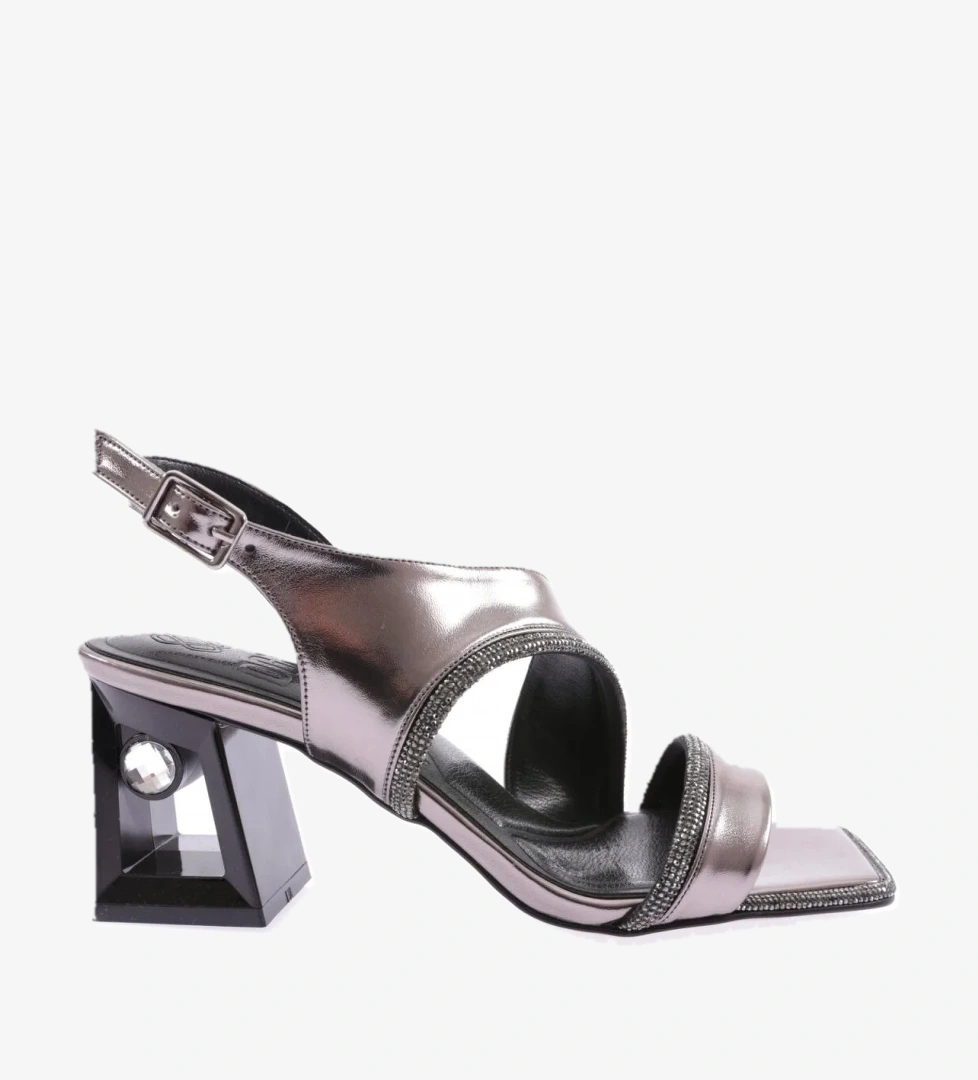 619-23Y Kadin Kristal Taşli Topuklu Sandalet