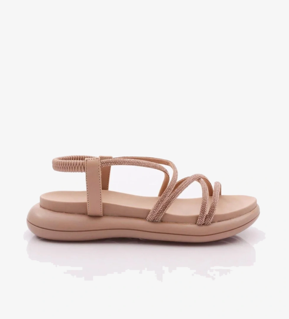 5046-22Y Kadin Çapraz İp Bantli Sandalet - Görsel 1