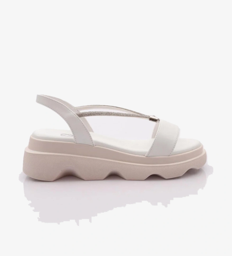 3511 Kadin Kalin Taban Taş İpli Sandalet