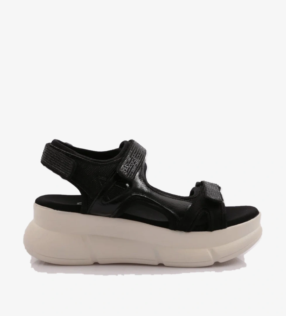 4940-22Y KADIN KALIN TABAN SİLVER TAŞLI CIRTLI SANDALET