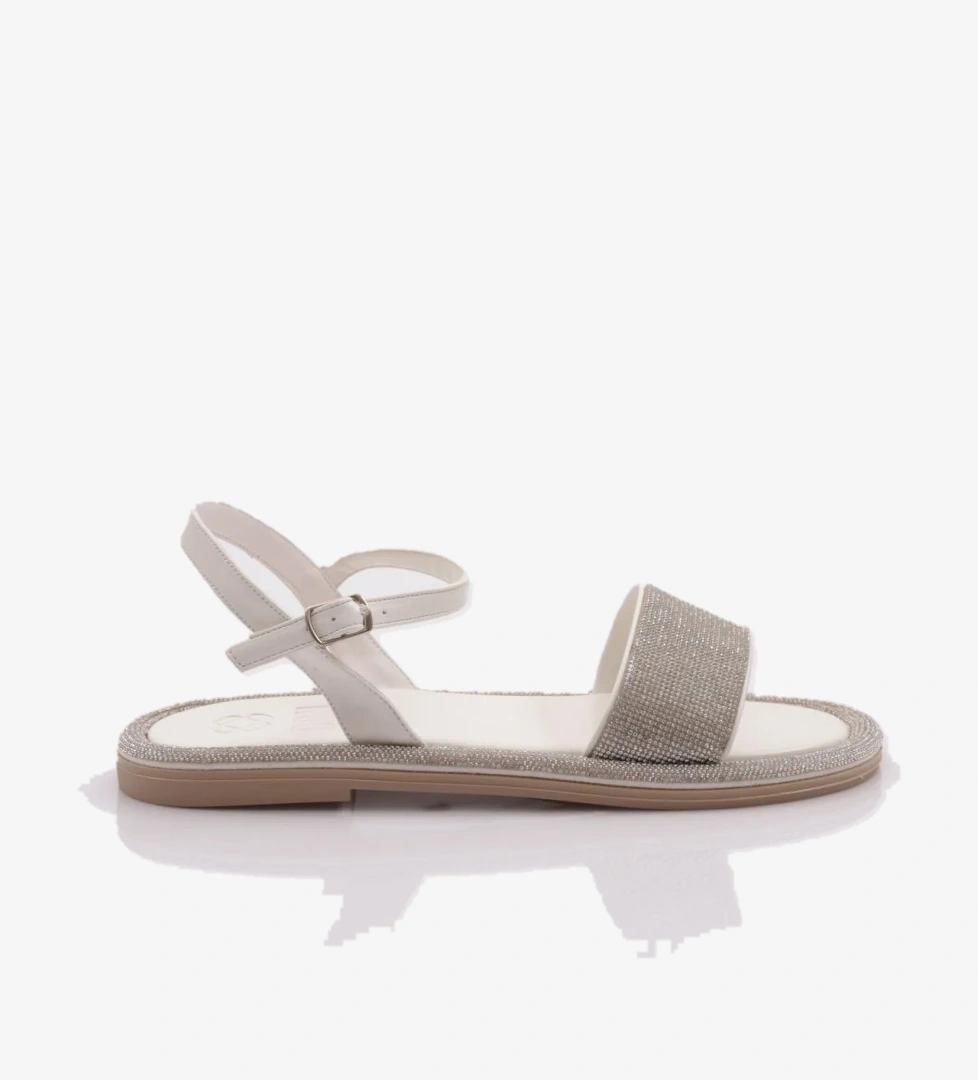 3051 Kadin Düz Taban Taşli Sandalet - Görsel 1
