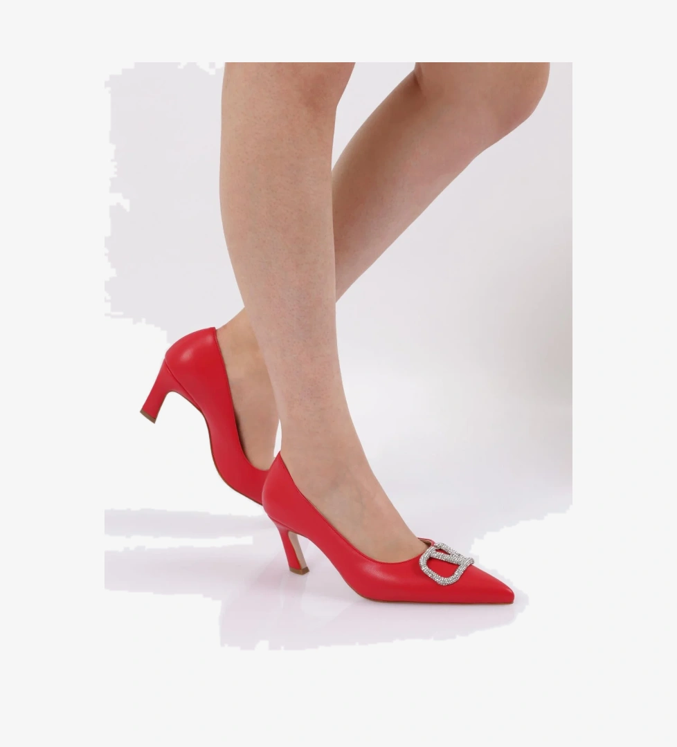 Dgn 1733-22Y KADIN SİVRİ BURUN TOKALI STİLETTO AYAKKABI model görseli