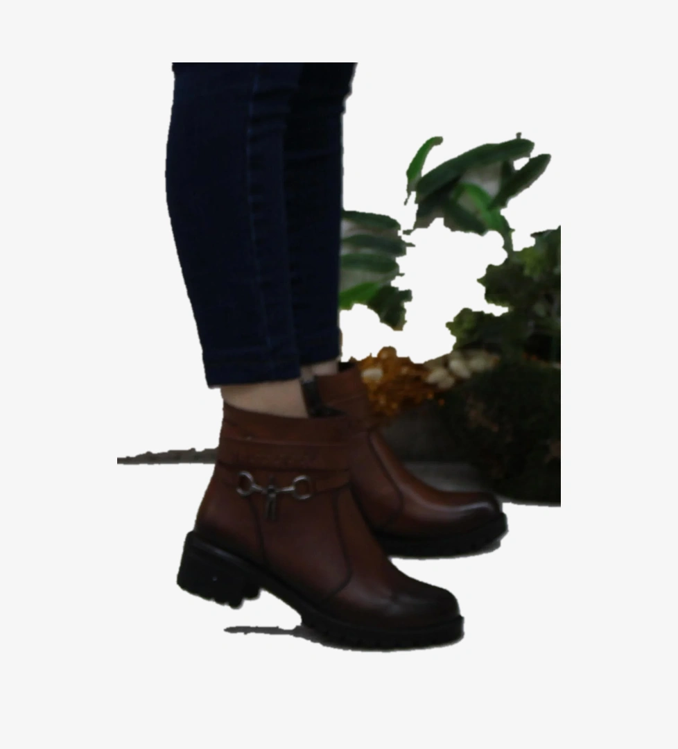 42829 Taba Orijinal Hakiki Deri İçi Kürklü Kaymaz Taban Kadın Bot - Görsel 1