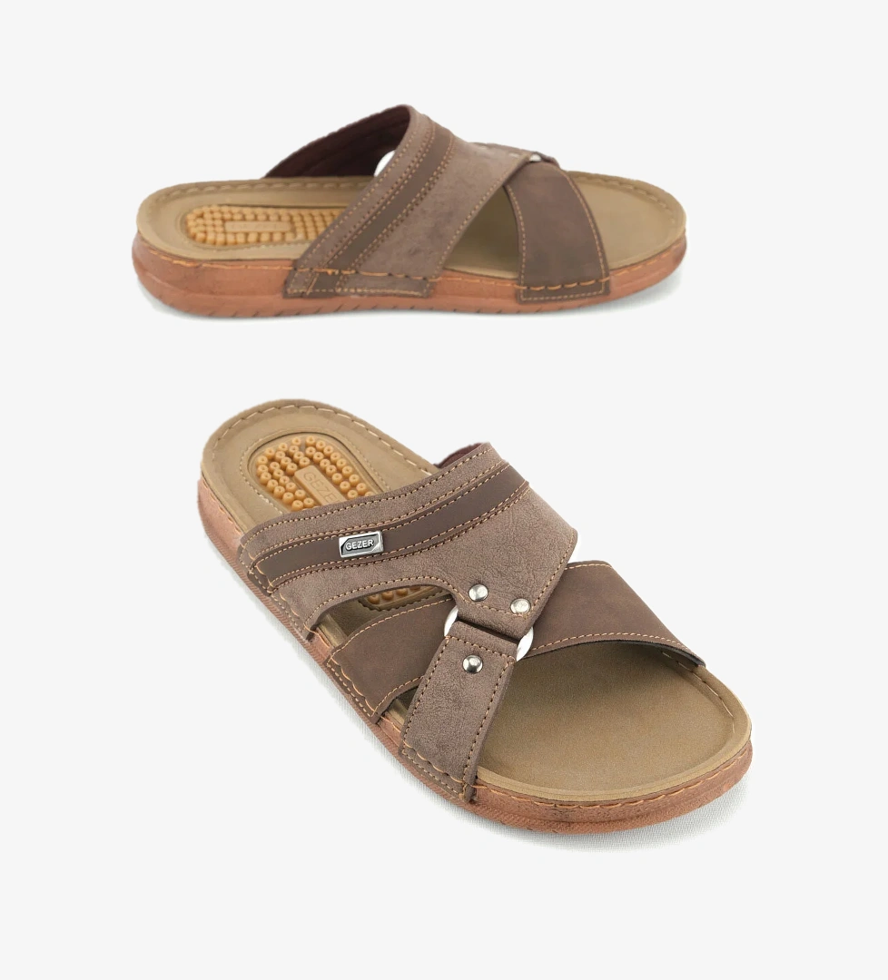 Yazlık Erkek Suni Deri Pu Taban Rahat Günlük Terlik - Görsel 1