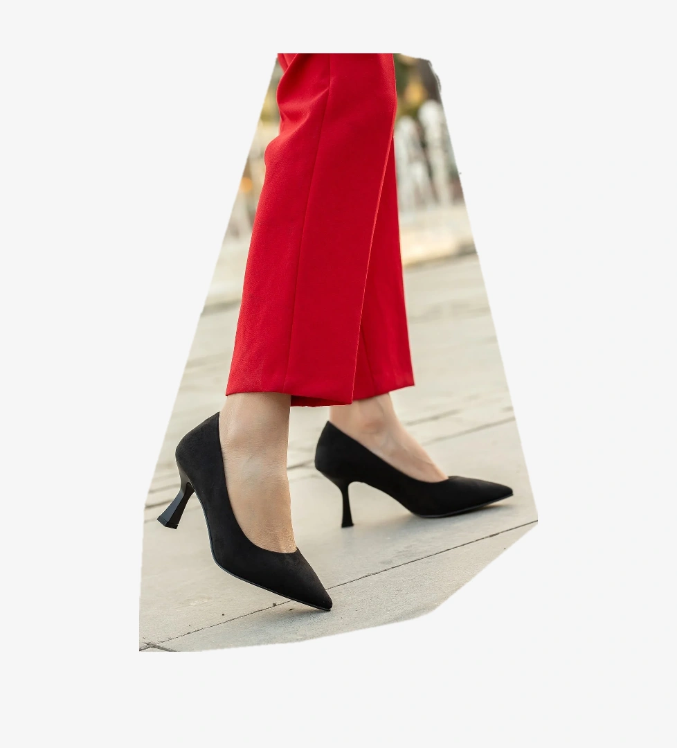 Kadın Stiletto SİYAH SÜET - Görsel 1