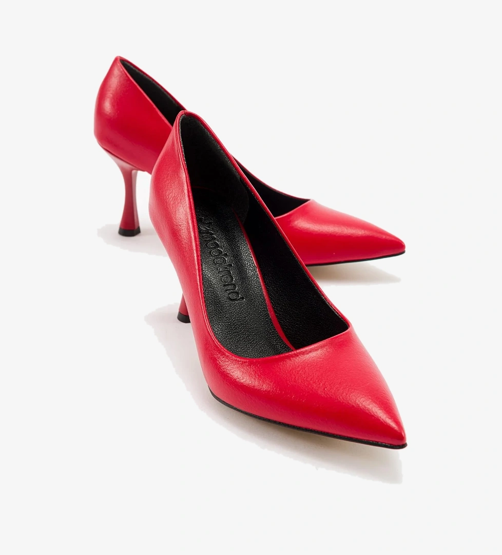 Kadın Stiletto Ayakkabı KIRMIZI CİLT