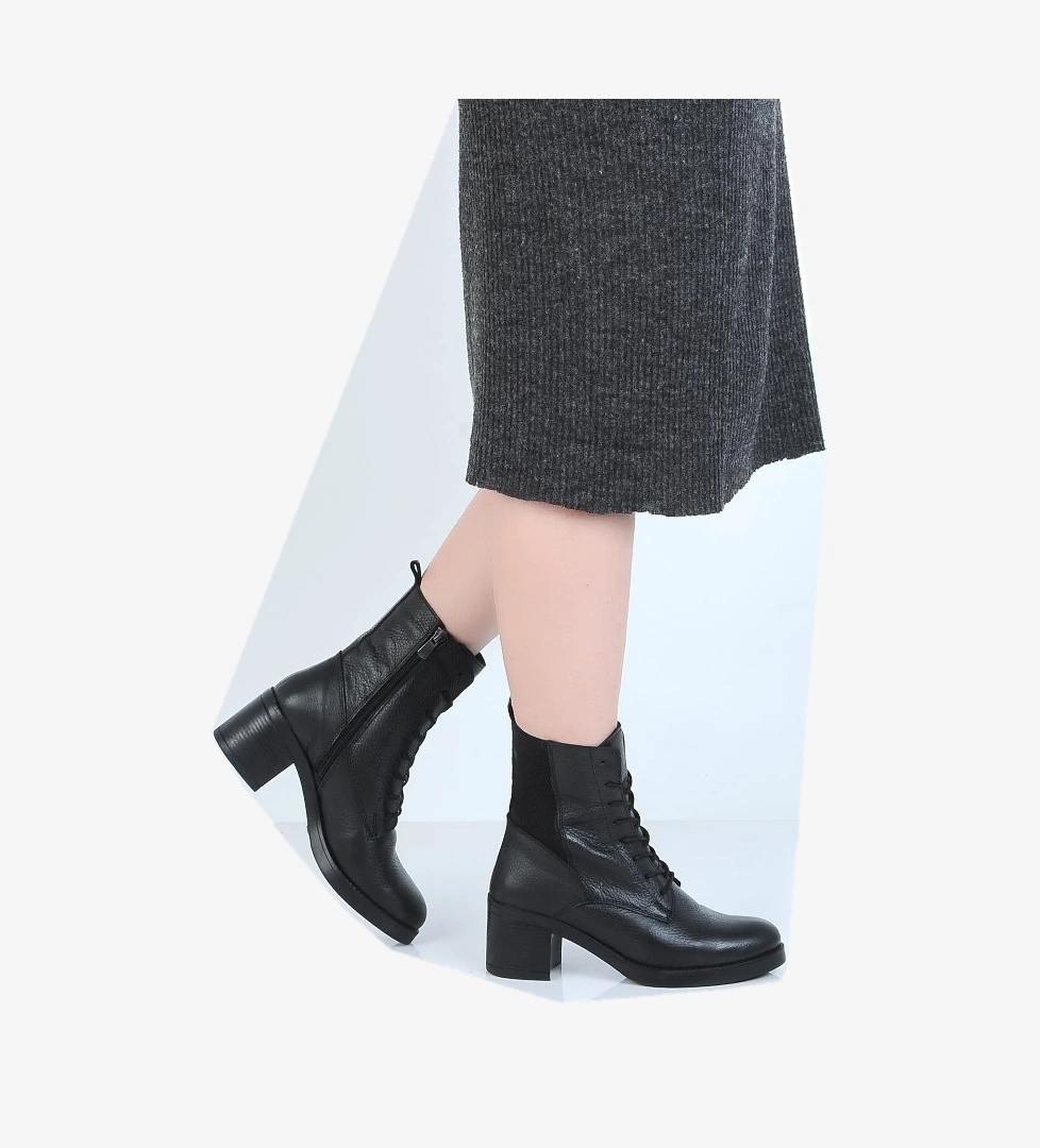 Bulldozer 240607 Kauçuk %100 Deri 6cm Topuklu Kadın Bot model görseli