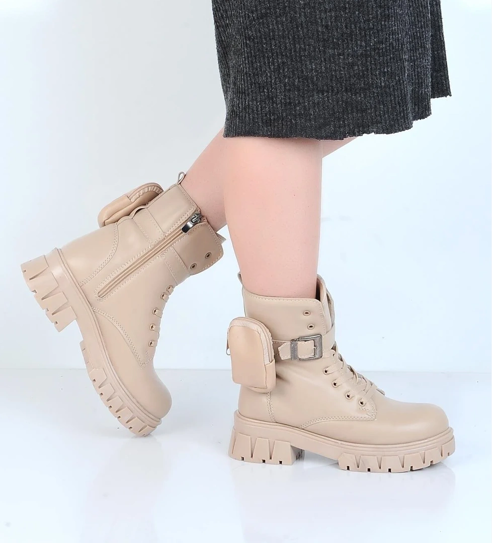 Twi̇ngo Twingo 7640 Nut Bej Kürklü Kadın Düz Bot model görseli