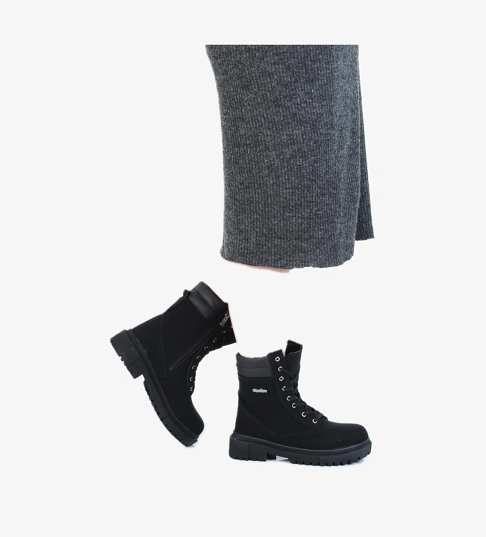 Twi̇ngo Twingo 7200 Siyah Zümrüt Kürklü Kadın Düz Bot model görseli