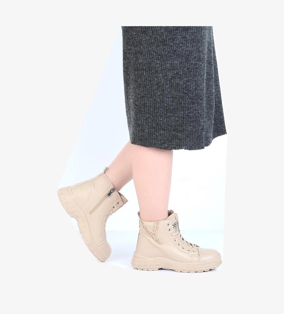 Twi̇ngo Twingo 7135 Nut Bej Kürklü Kadın Düz Bot model görseli