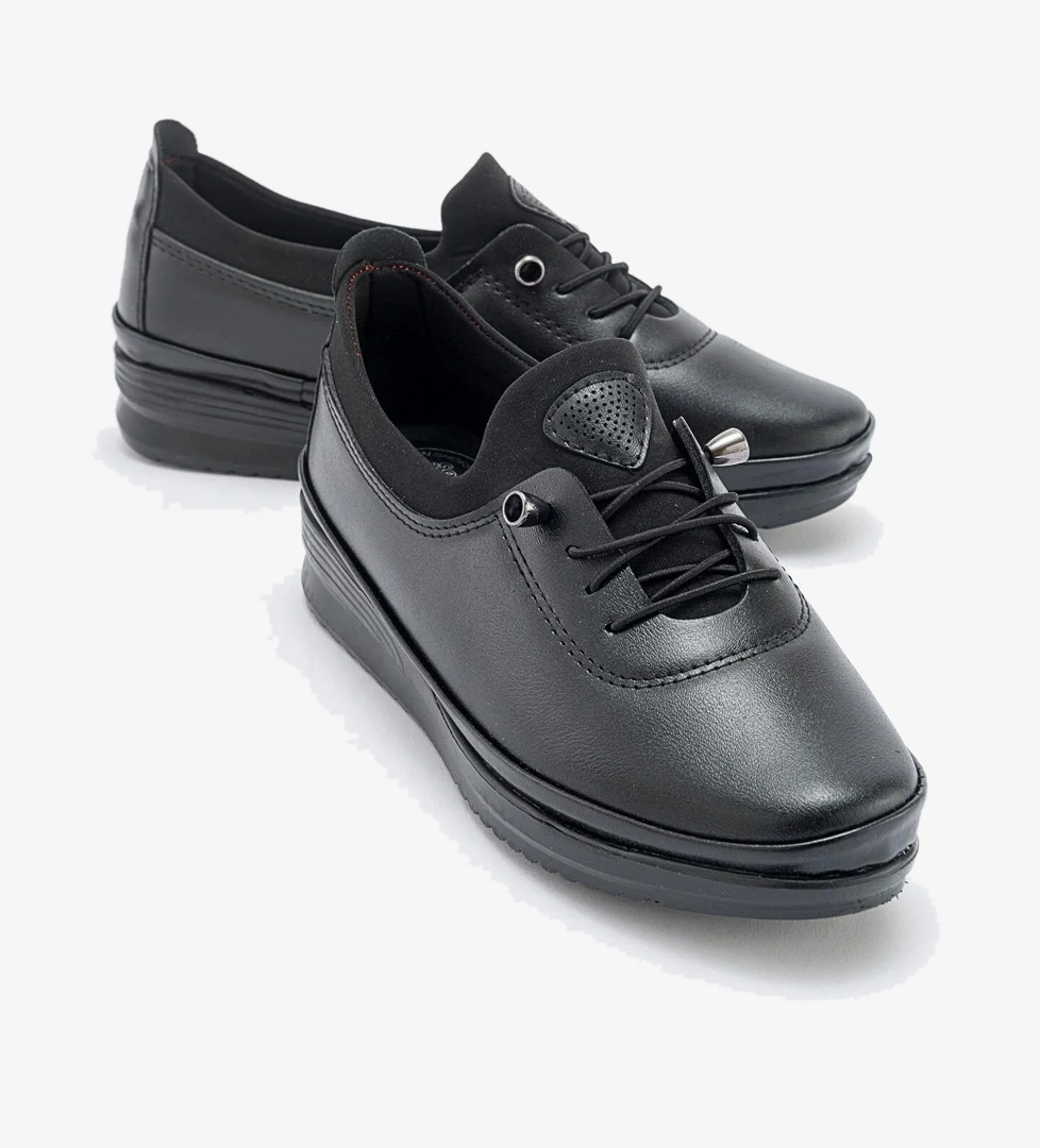 Ccway Kaydırmaz Lastikli Günlük Ayakkabı SİYAH CİLT SİYAH model görseli