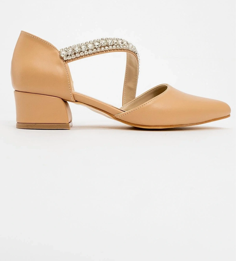 Ccway Kadın Yumurta Topuklu Günlük Ayakkabı NUDE CİLT model görseli