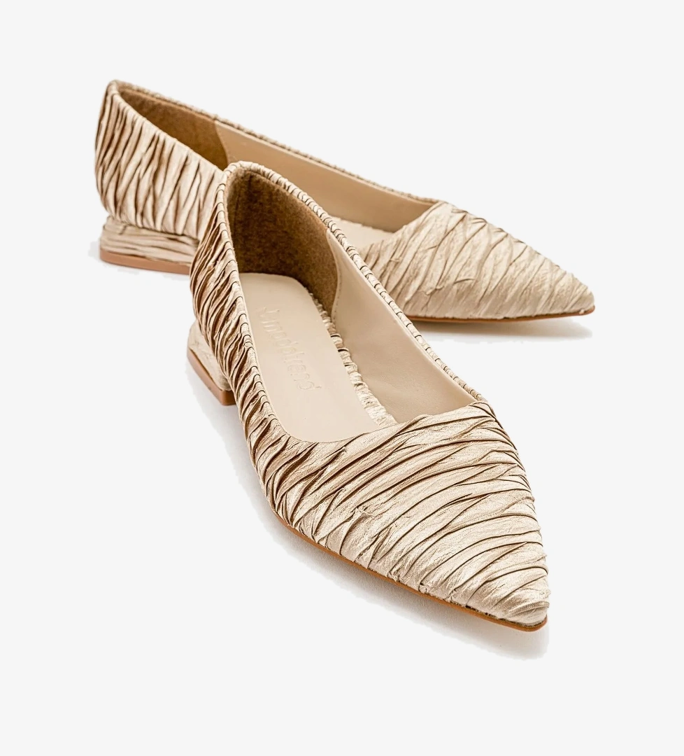 Kadın Sade Babet NUDE KIRIŞIK SATEN